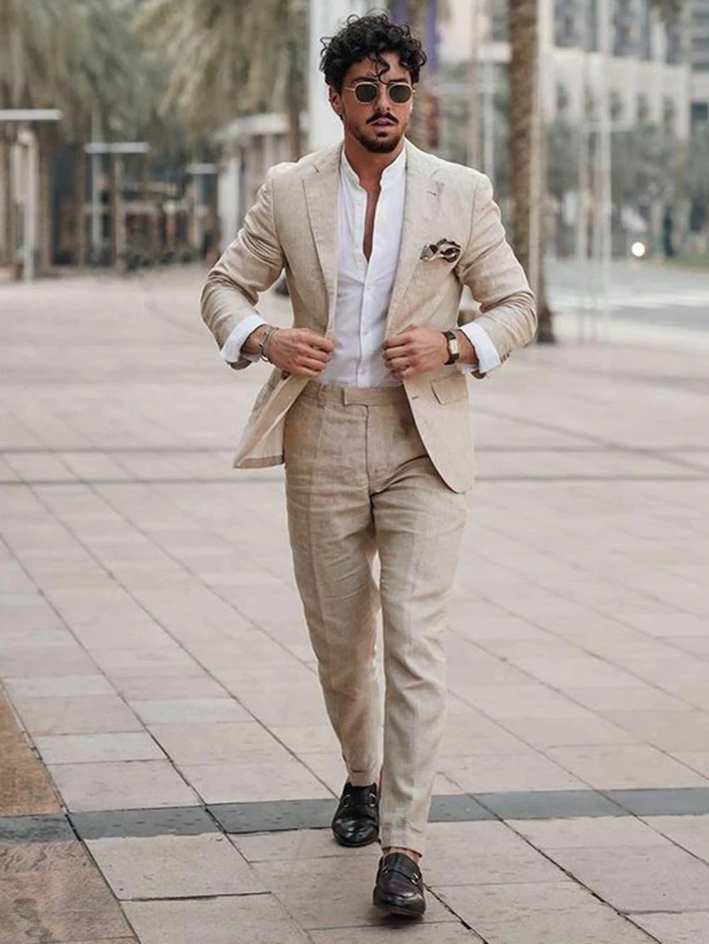 Men Formal Wear Jacket - Летний пляжный деловой льняной мужской костюм