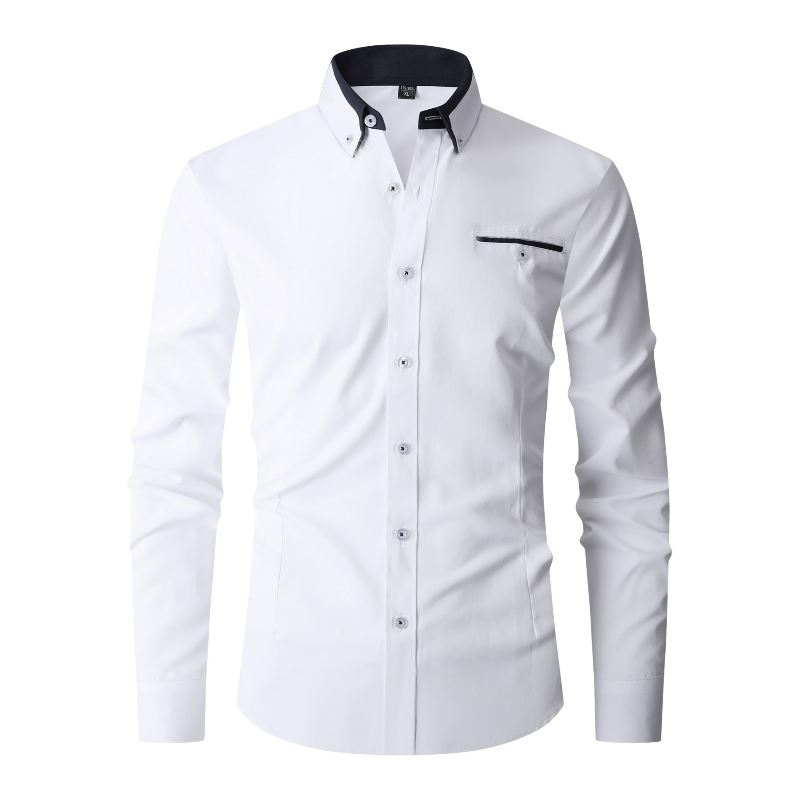Mens Formal - Мужская классическая рубашка с длинным рукавом,