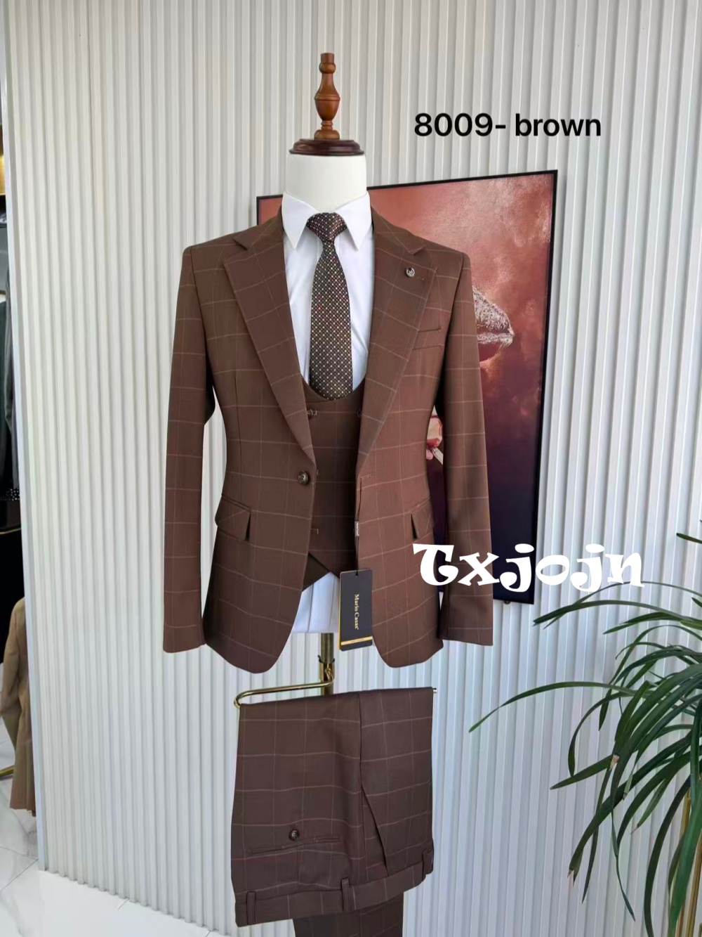 Men Formal Wear Jacket - Мужской костюм-тройка в клетку: пиджак, жилет,