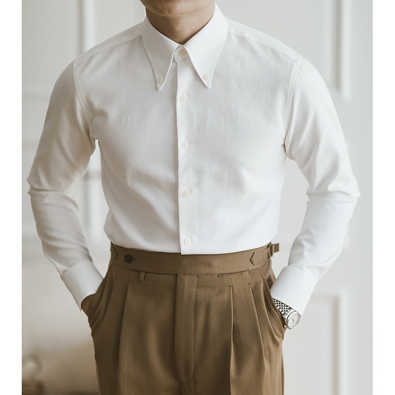 Mens Formal - Мужская оксфордская рубашка с длинным рукавом,