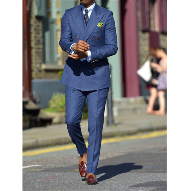 Темно-синие бриджи из двух пре – обзор и цена Men Formal Wear Jacket